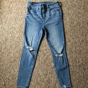 American Eagle High Waisted Distressed Skinny Jeans